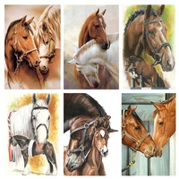 5d diy diamond painting cross stitch horse embroidery mosaic full square round drill wall decor handcraft gift
