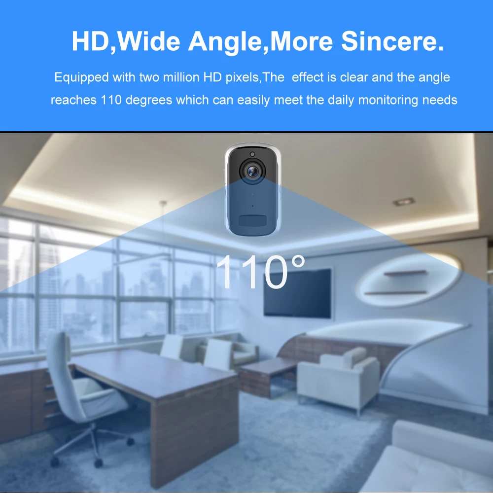 1080P HD WiFi ip-камера для улицы, беспроводная камера безопасности с зарядкой от аккумулятора, аудио камера видеонаблюдения, PIR детектор движения, sd-карта