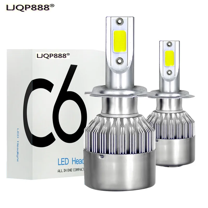 

Car LED Headlight C6 Series 6000K 7200LM Car Lamps H1 H3 H7 H4 880 H11 HB3 9005 HB4 9006 H13 Car Bulb 72W 12V Car Light 2Pc