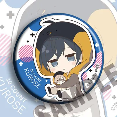 

6pcs/1lot Anime 10 COUNT Shirotani Kurose Figure Badges Round Brooch Pin Gifts Kids Toy