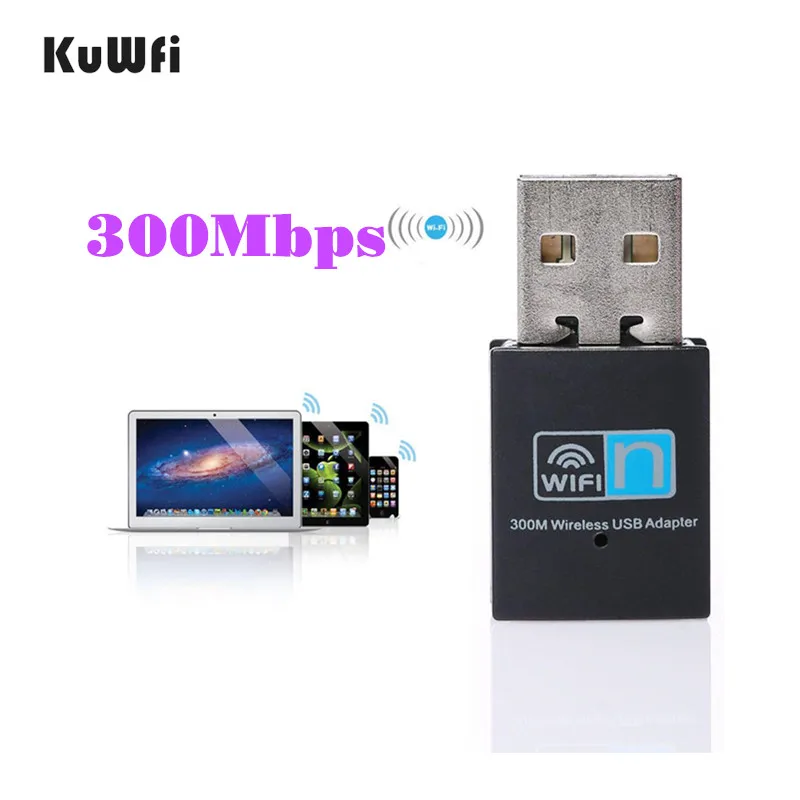 

KuWFi 300M USB Wifi Adapter Realtek RTL8192EU Chipset 2T2R Mini Wireless WIFI Network Card 802.11 n/g/b WIFI LAN Adapter