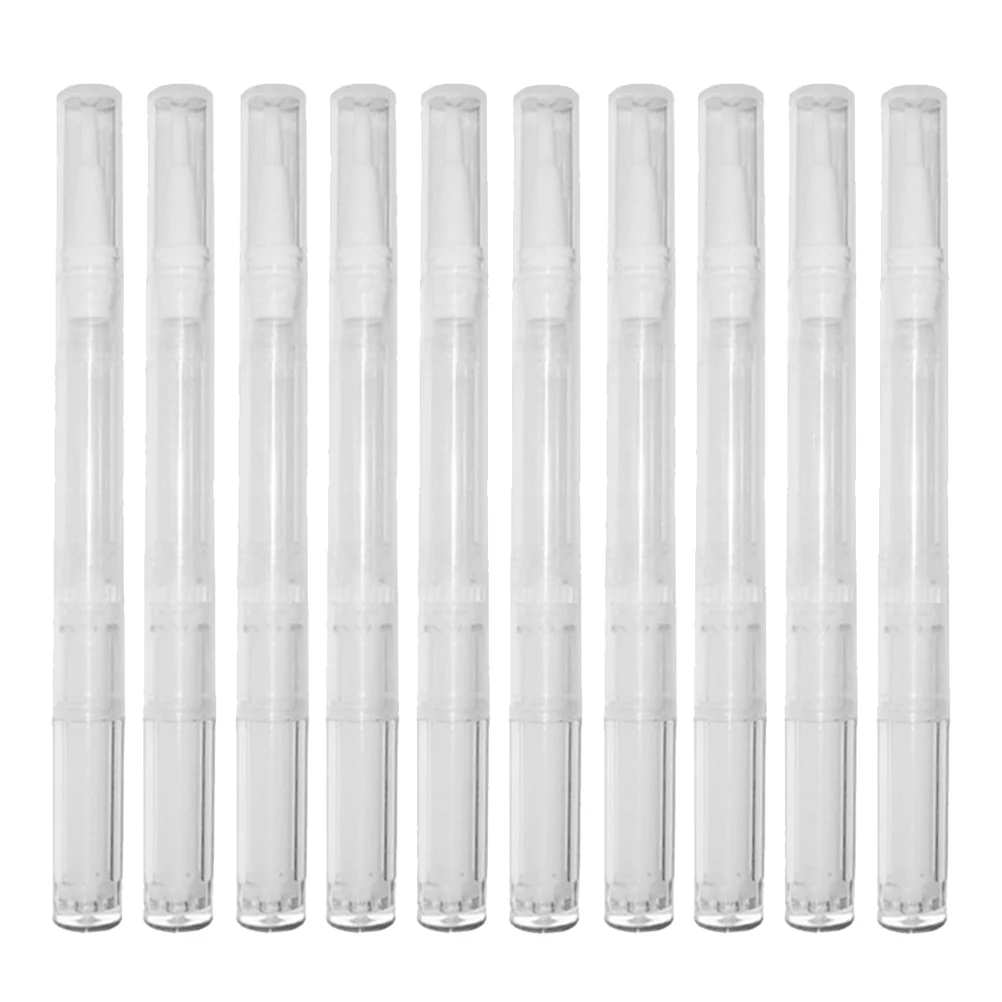 

10pcs Transparent Empty Tubes Rotary Pens Nail Oil Pen with Brush Tip Cosmetic Lip Gloss Container Applicators Eyelash Growth