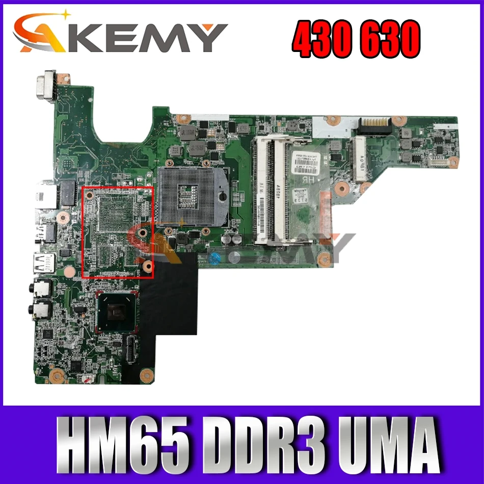 

Akemy 646671-001 Main Board For HP 430 630 Laptop Motherboard HM65 DDR3 UMA MB Full tested