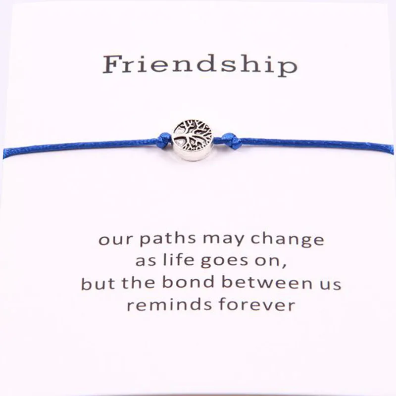 Браслеты в стиле бохо Life Tree браслеты для женщин мужчин и детей удача красная