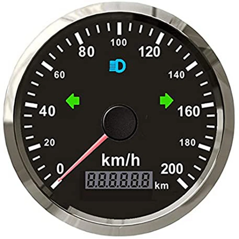 

85mm GPS Marine Tachometer Speedometer 12V / 24V with Red Backlight Odometer for Cars Motorcycles and Boats
