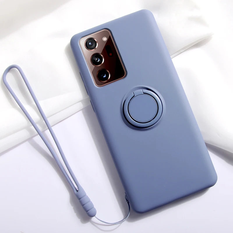 Soft Silicone Case For Samsung Galaxy S20 FE S21 Plus Ultra Note 20 9 S10 S9 S8 Plus S21Plus Magnet Cover With Ring Holder Stand