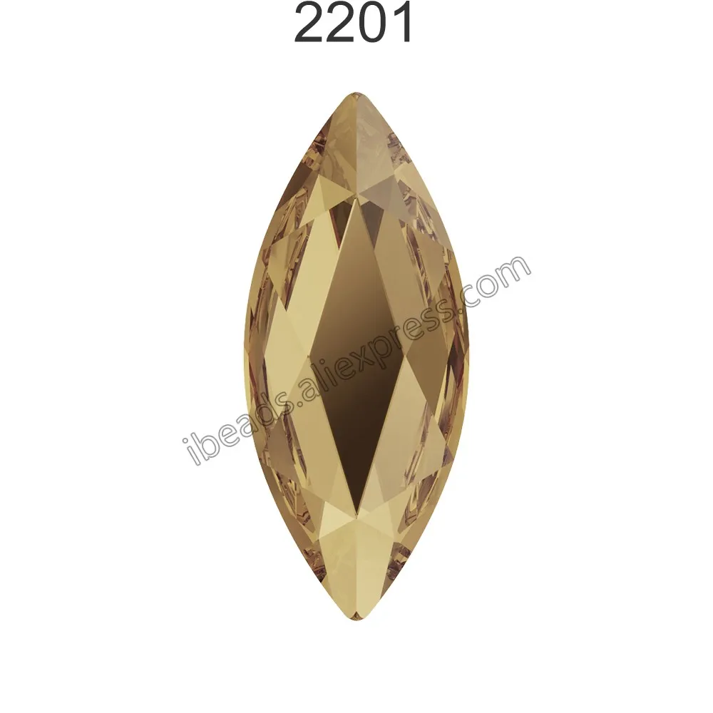 Crystal 001 GSHA F Оригинальные стразы Swarovski 2201 Marquise с плоской задней частью без горячей фиксации Стразы для женщин для украшения ногтей - Цвет: Crystal 001 GSHA F