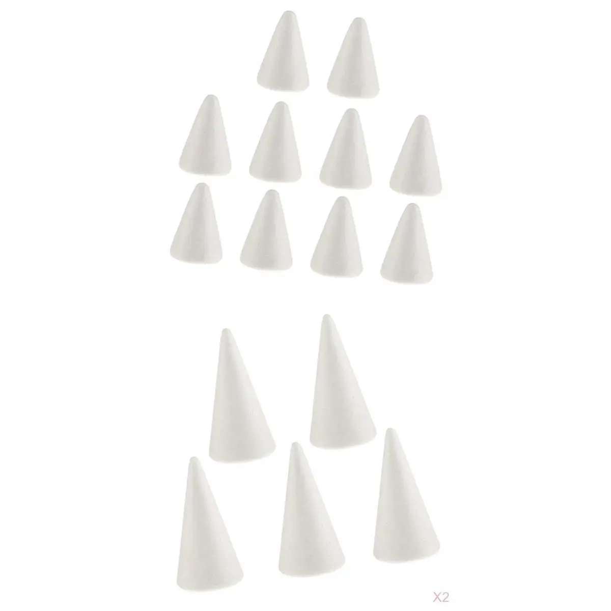

20x Blank Unpainted Styrofoam Crafts White Foam Cone Balls Model