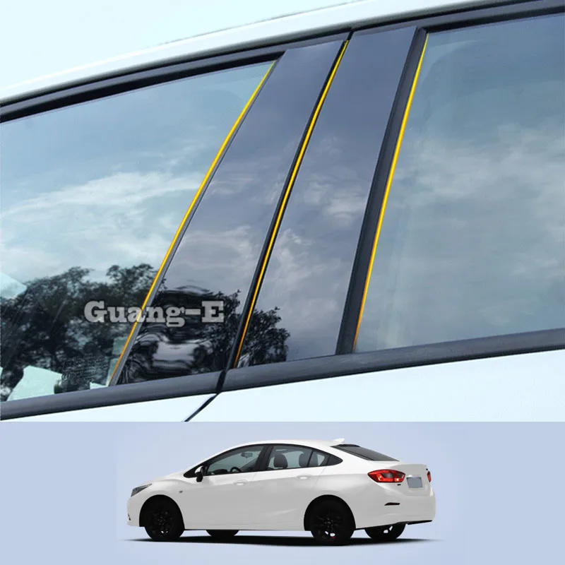 

Для Chevrolet Cruze седан 2017-2021 автомобильный ПК материал крышка столба дверная отделка окно пианино черная молдинговая наклейка пластина