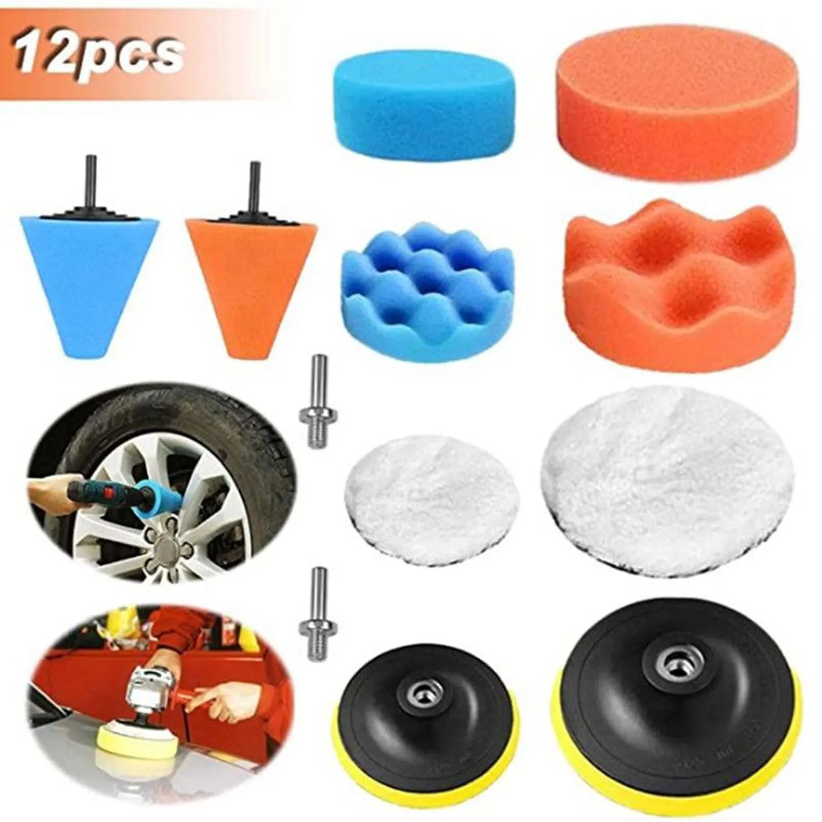 

Car Polishing Pad Taper Self-adhesive Buffing Kit For Car Polisher Buffer For Car Beauty Polishing Waxing Glaze Tool Set