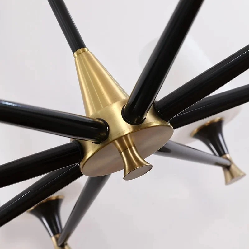 Подвесная стеклянная люстра для столовой медный Медный подсвечник лампа спальни