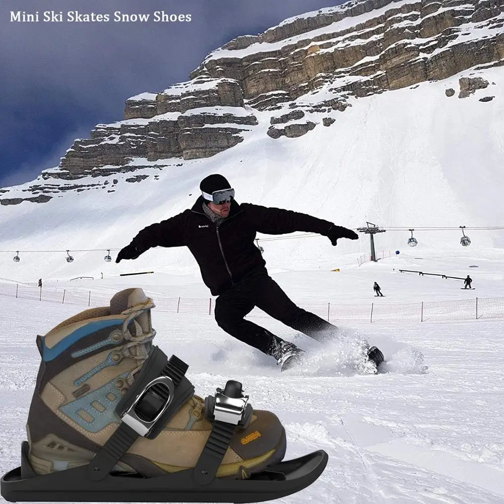 1 пара мини лыжные коньки зимняя обувь для снега улицы регулируемая вязка