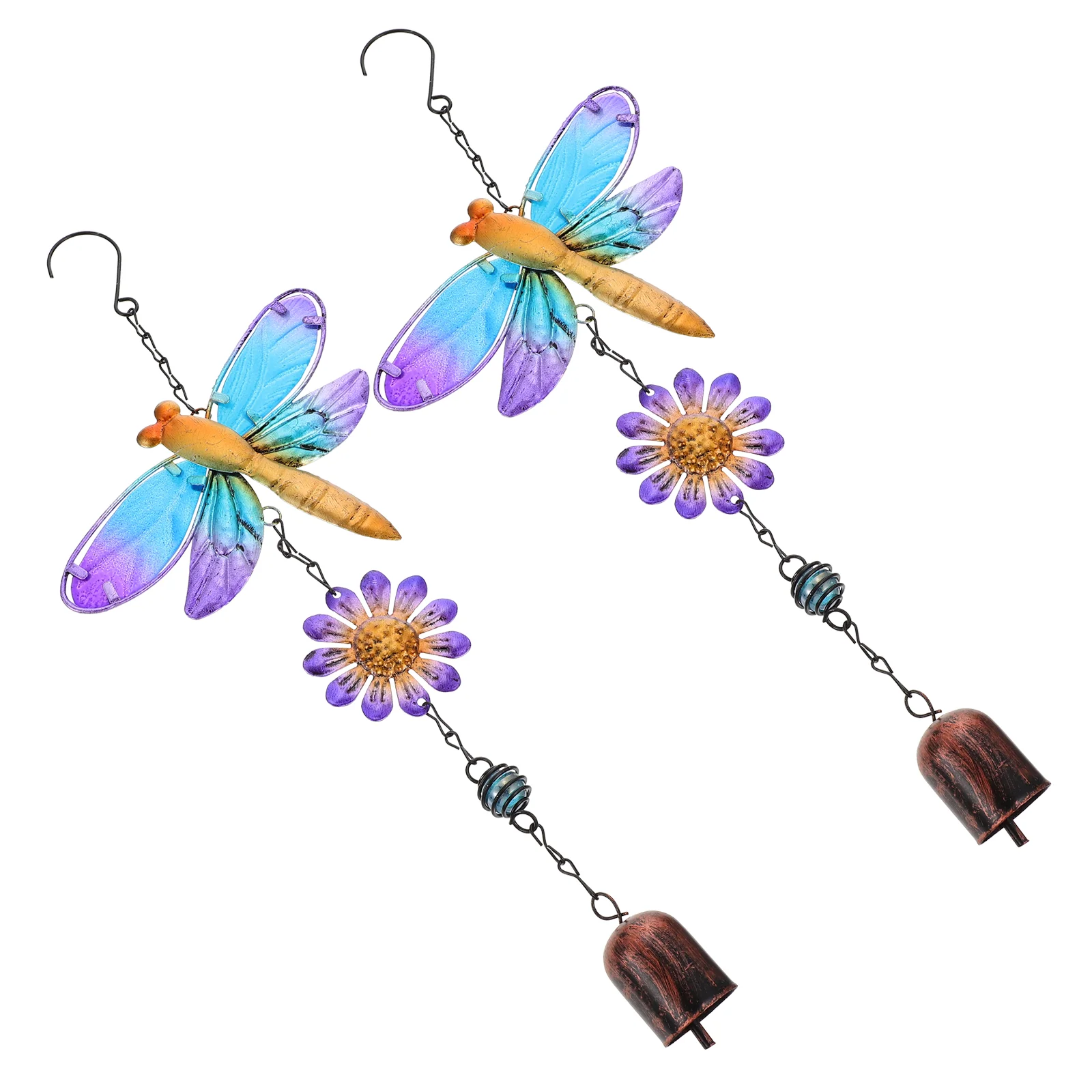 

2pcs Dragonfly Shaped Wind Chime Creative Garden Hanging Pendant (Colorful)