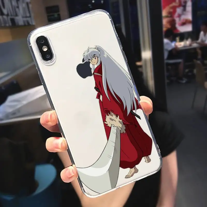 

Inuyasha anime love cute cartoon Transparent soft For iphone 5 6 7 8 11 12 s c se plus mini x xs xr pro max cover shell funda