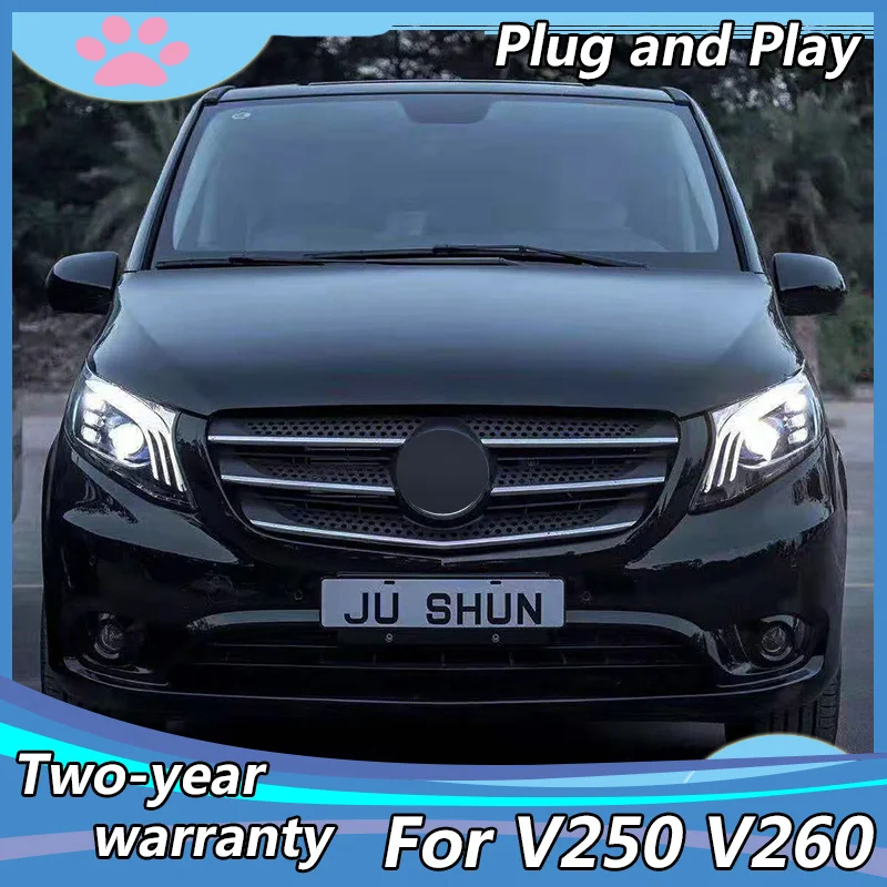 

Car styling Head lamp For Benz Vito headlight V250 V260 V260L head light 2016 2017 2018 2019 ALL LED vito front light Bi Lens