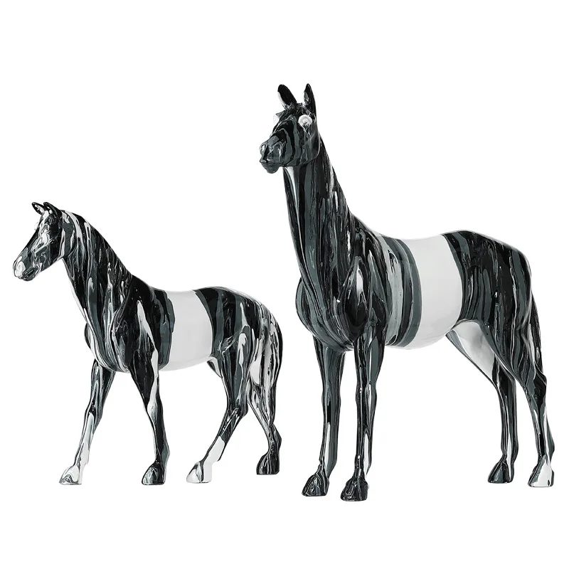 

Nordic luxury horse ornaments creative lucky living room desktop porch office wine cabinet home decoration gifts