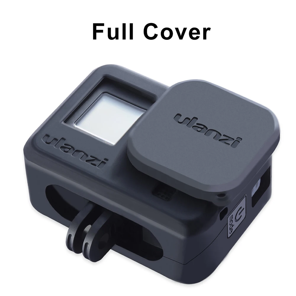 Силиконовый чехол ulanzi для Gopro Hero 8 черный с капюшоном объектива мягкий ремешком на
