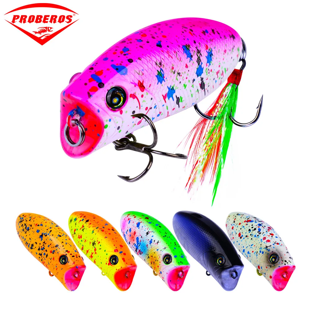 

5.7cm/10gpopper Bait Plastic Hard Bait Fishing for Lures Popper Bionic Lure with Feather Fishing Gear Fishing Accessories