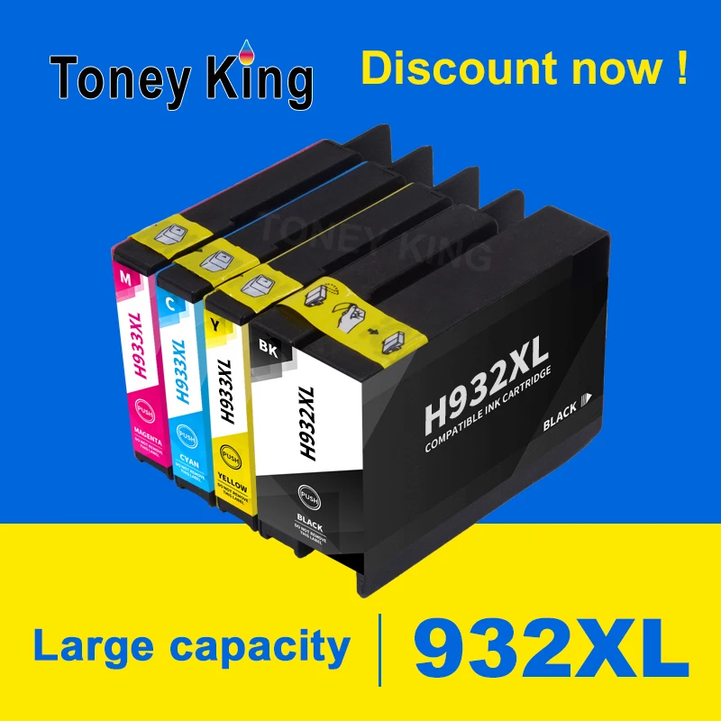 Совместимый чернильный картридж Toney King для HP 932 933 932XL 933XL Officejet 6100 6600 6700 7110 7610 7612 7510