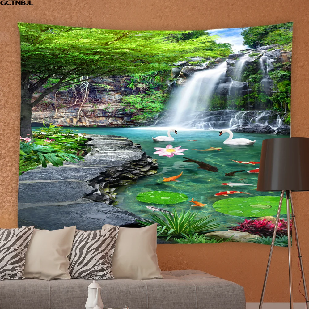 3D природный пейзаж настенный гобелен большие подвесные гобелены в стиле хиппи