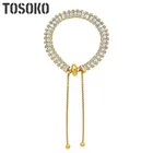 Комплект женских ювелирных украшений TOSOKO, ожерелье с небом и звездой из циркония, застежка, браслет, BSP190-BSE285