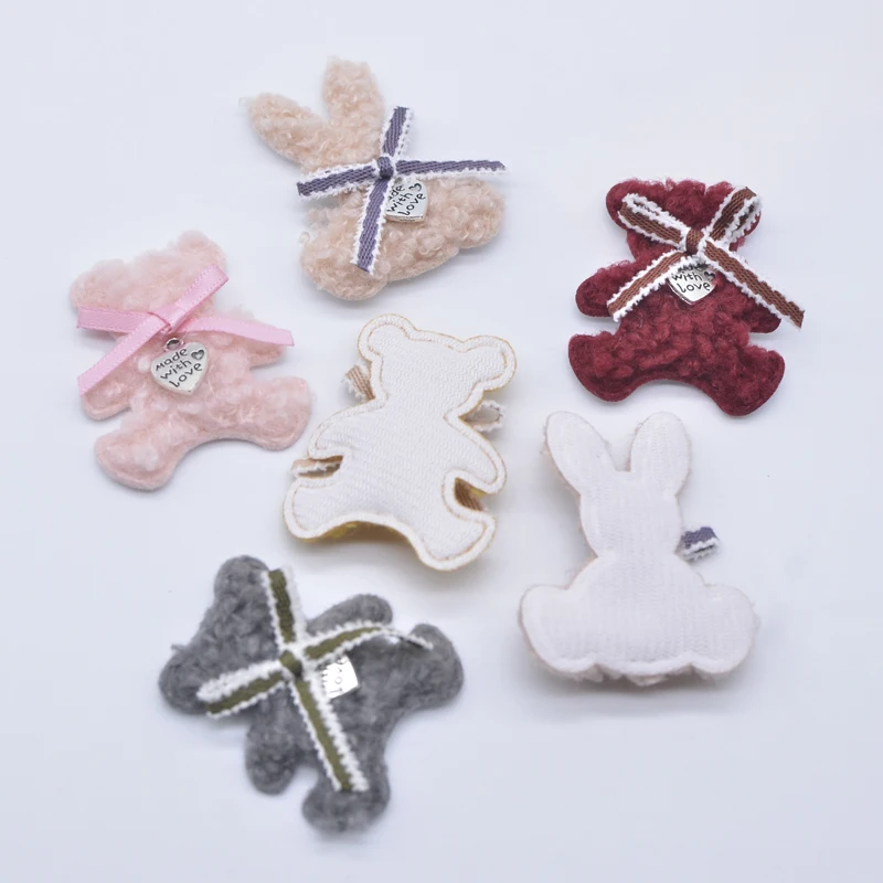 20 шт. Мягкий Медведь Кролик с галстуком аппликации для одежды ручной работы шляпы