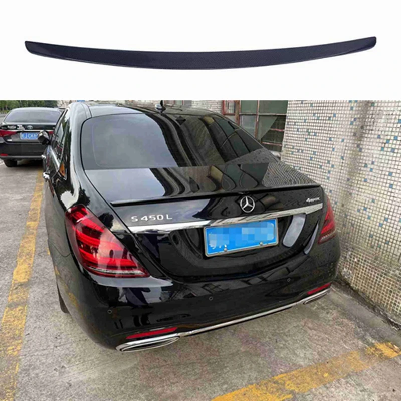 

for Mercedes S-Class W222 4-Door Sedan 2014 + S350 S400 S450 S500 S600 Carbon Fiber Spoiler AMG Style Trunk Lip