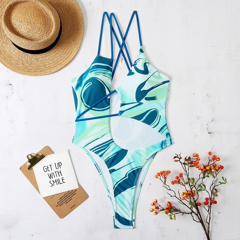 2022 Sexy Push Up Swimwear Women High Waist One Piece Swimsuit Female Backless Monokini Brazilian Bathing Suit Swim Wear Summer