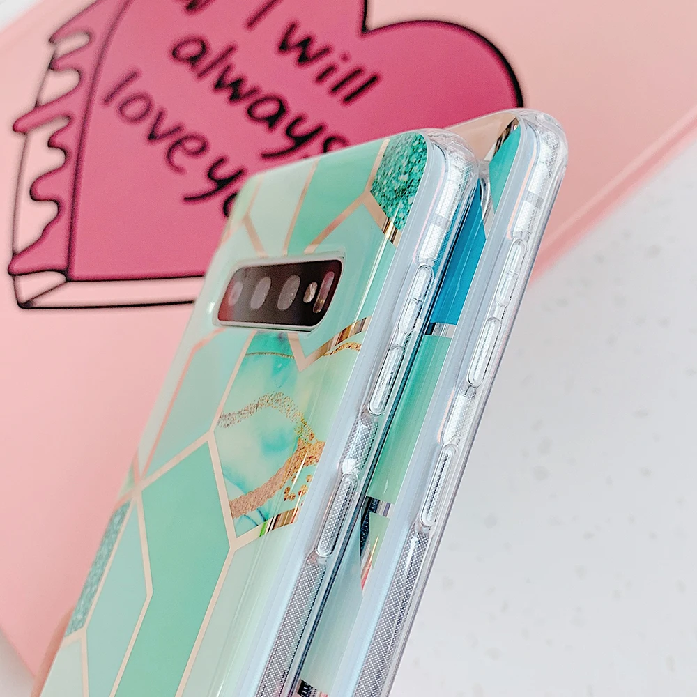 Чехол LOVECOM с геометрическим мрамором для телефона Samsung S20 Plus S8 S9 S10 Note 8 9 10 Pro мягкий
