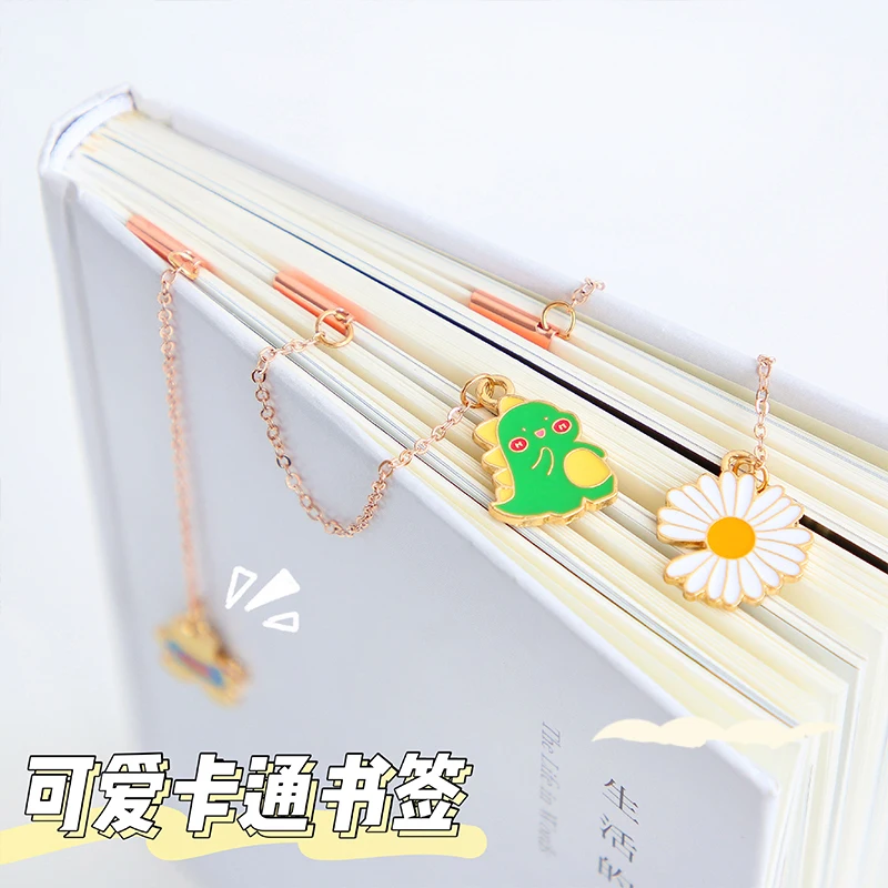 

Creative Metal Bookmark Girl Heart Cartoon Magnet Bookmark Children Student Cute Korean Personalized and Small Fresh Bookmark