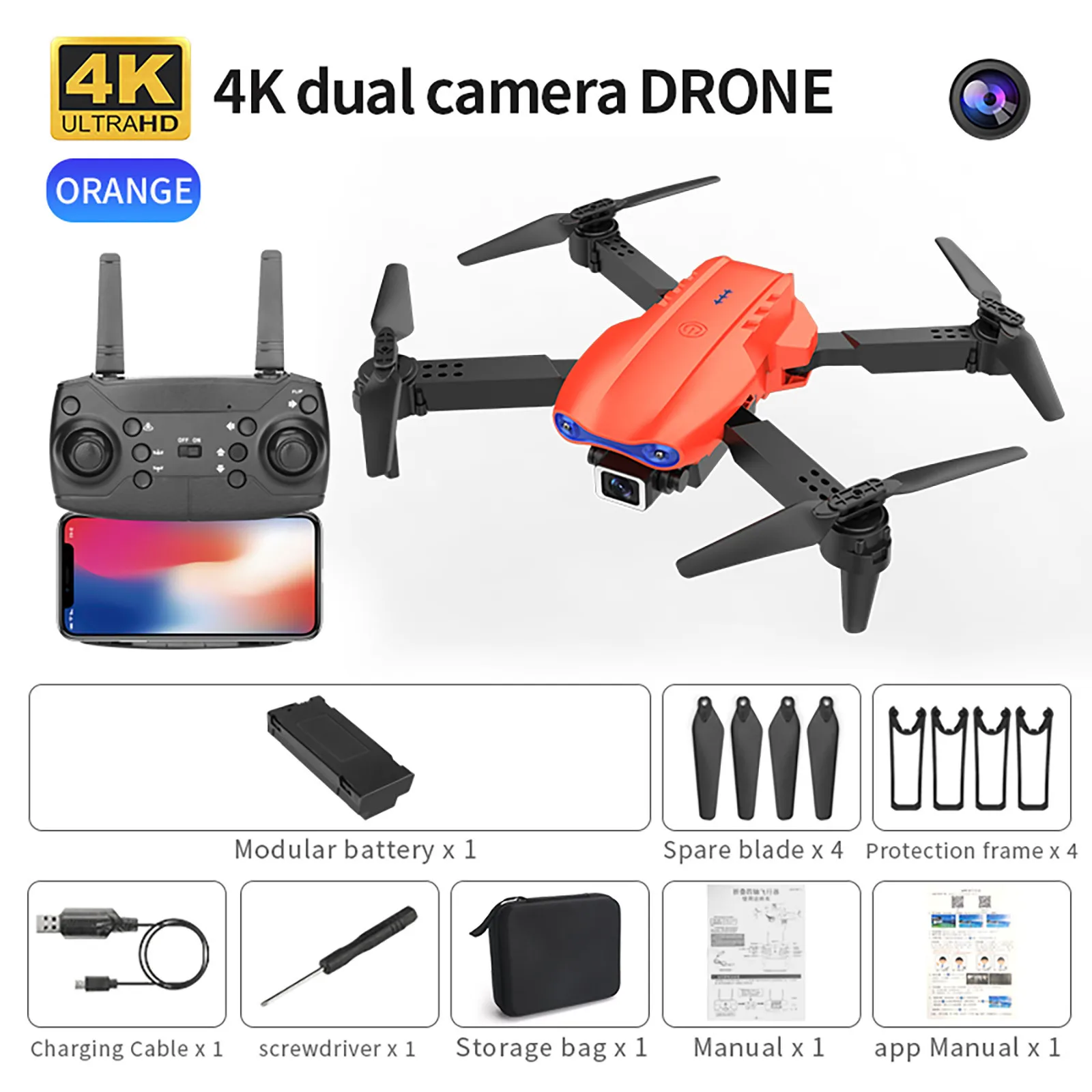 

2021 NEW K3 Drone 4k HD Single Camera visual positioning 1080P WIFI Visual Positioning Drone height preservation rc quadcopter