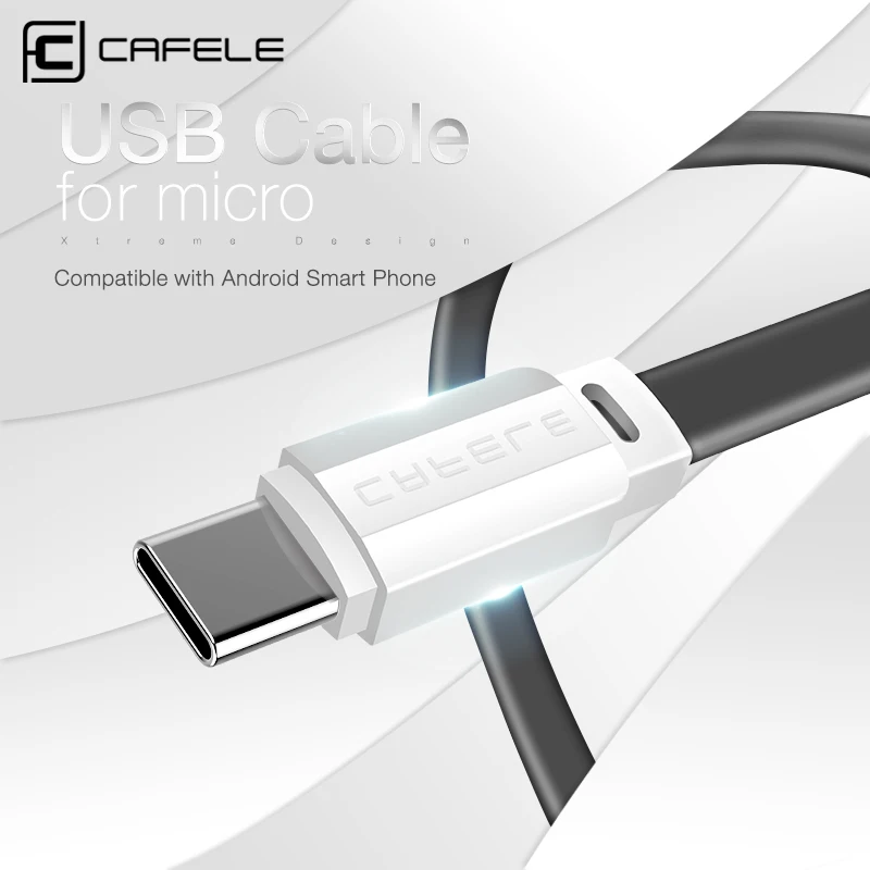 Cafele usb type-C кабель для Xiaomi 8 плоский кабель type-C для huawei P20 быстрая передача данных зарядное устройство type C для Xiaomi 8 SE