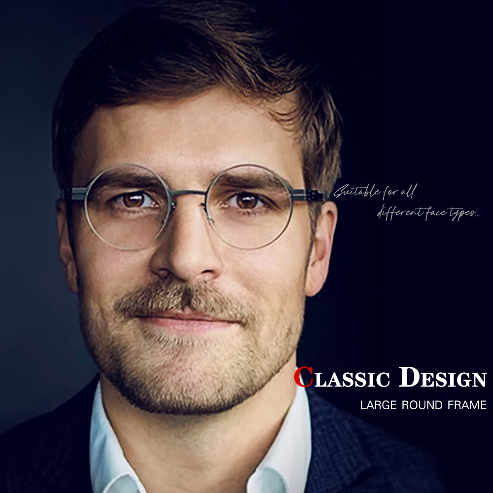 Оправа из нержавеющей стали для очков по рецепту мужчин и женщин круглая