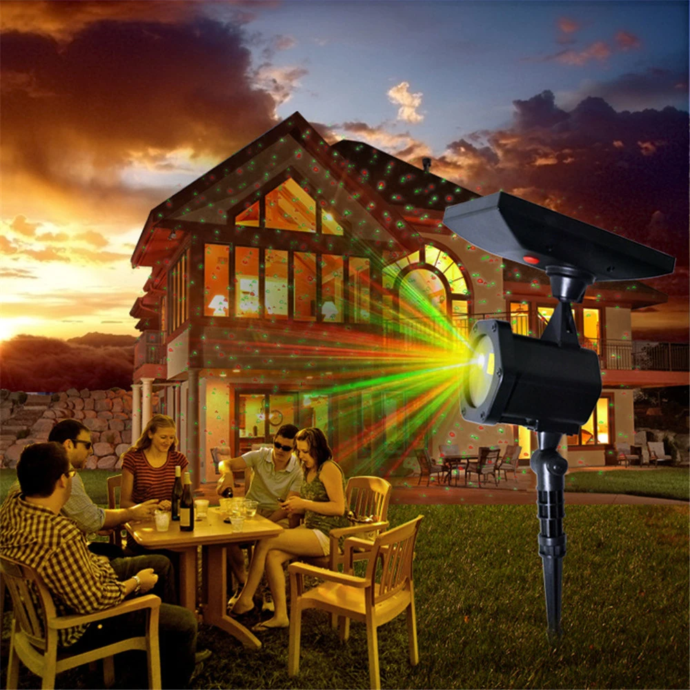 

Solar Powered Sky Star Laser Projector Spotlight Showers Red&Green Christmas DJ Disco Stage Light Outdoor Garden Landscape Light