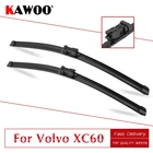 KAWOO для VOLVO XC60, мягкие резиновые Windcreen Стеклоочистители Лезвия 2008 2009 2010 2011 2012 2013 2014 2015 2016 Fit кнопочный рычаг