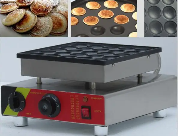 Электрический 110v 220v Poffertjes гриль голландский вафельница мини блинная машина - Цвет: 25 holes
