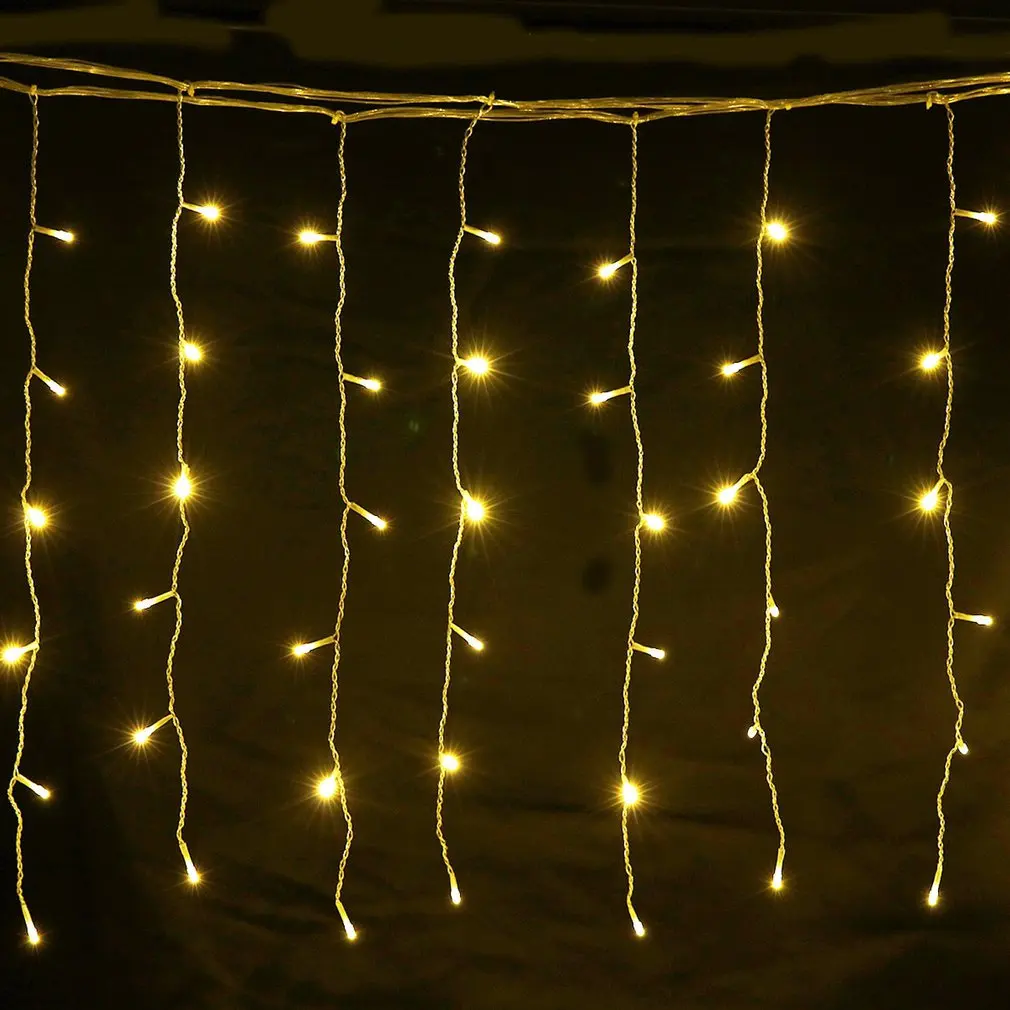 

ICOCO String lights Christmas outdoor decoration 4m Droop 0.4-0.6m curtain icicle string led lights EU 220V Garden Xmas Wedding
