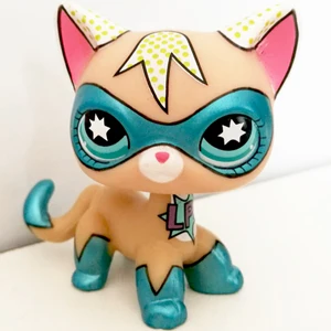 super pet shop lps лпс пет шоп игрушки кошка немного короткие волосы стоял серый#5#391 черный#336 старые оригинальные игрушки котенок детей Рождество подарок коллекция - Цвет: super