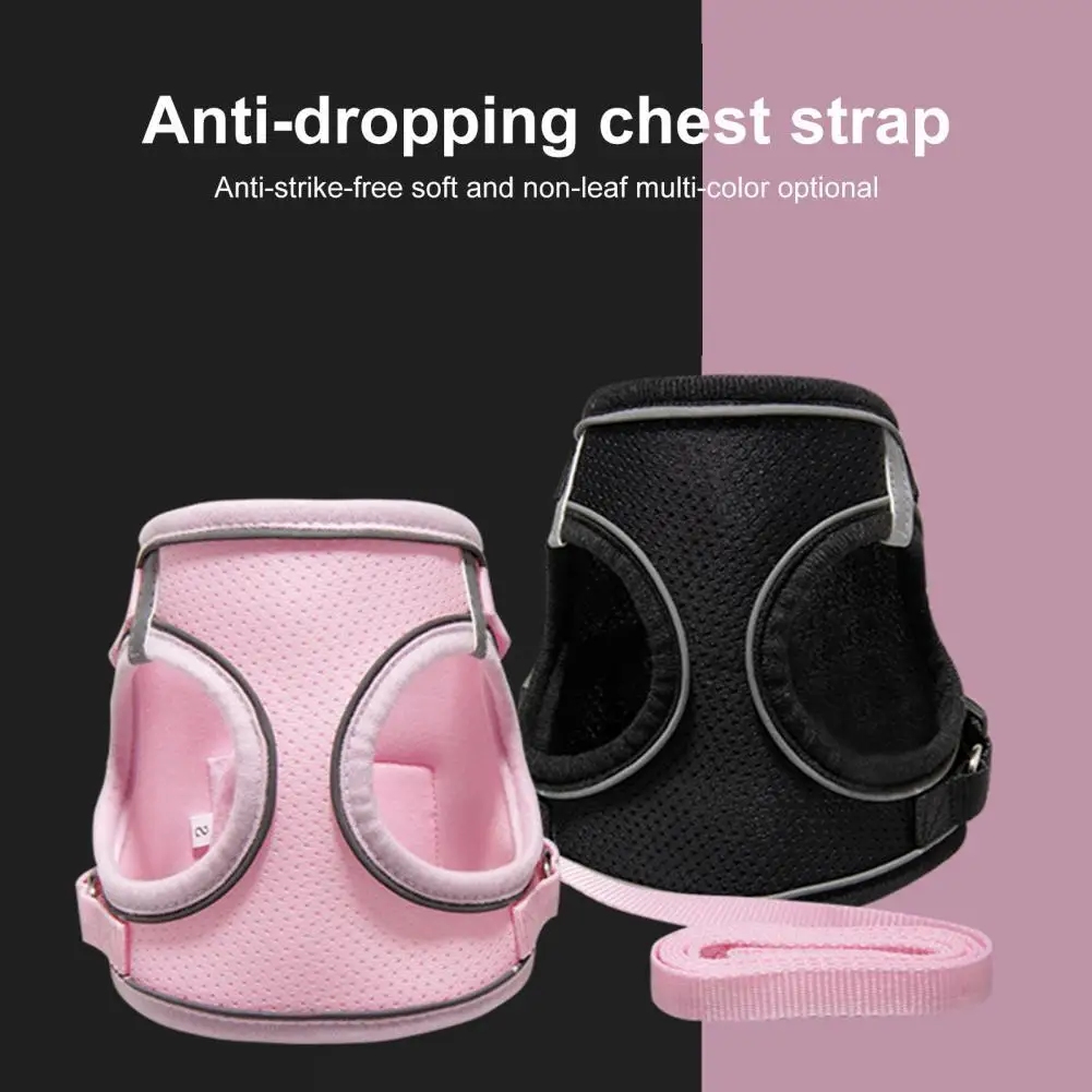 

Comfortable to Wear Sturdy Puppy Kitten Chest Strap Leash Set for Pet Training