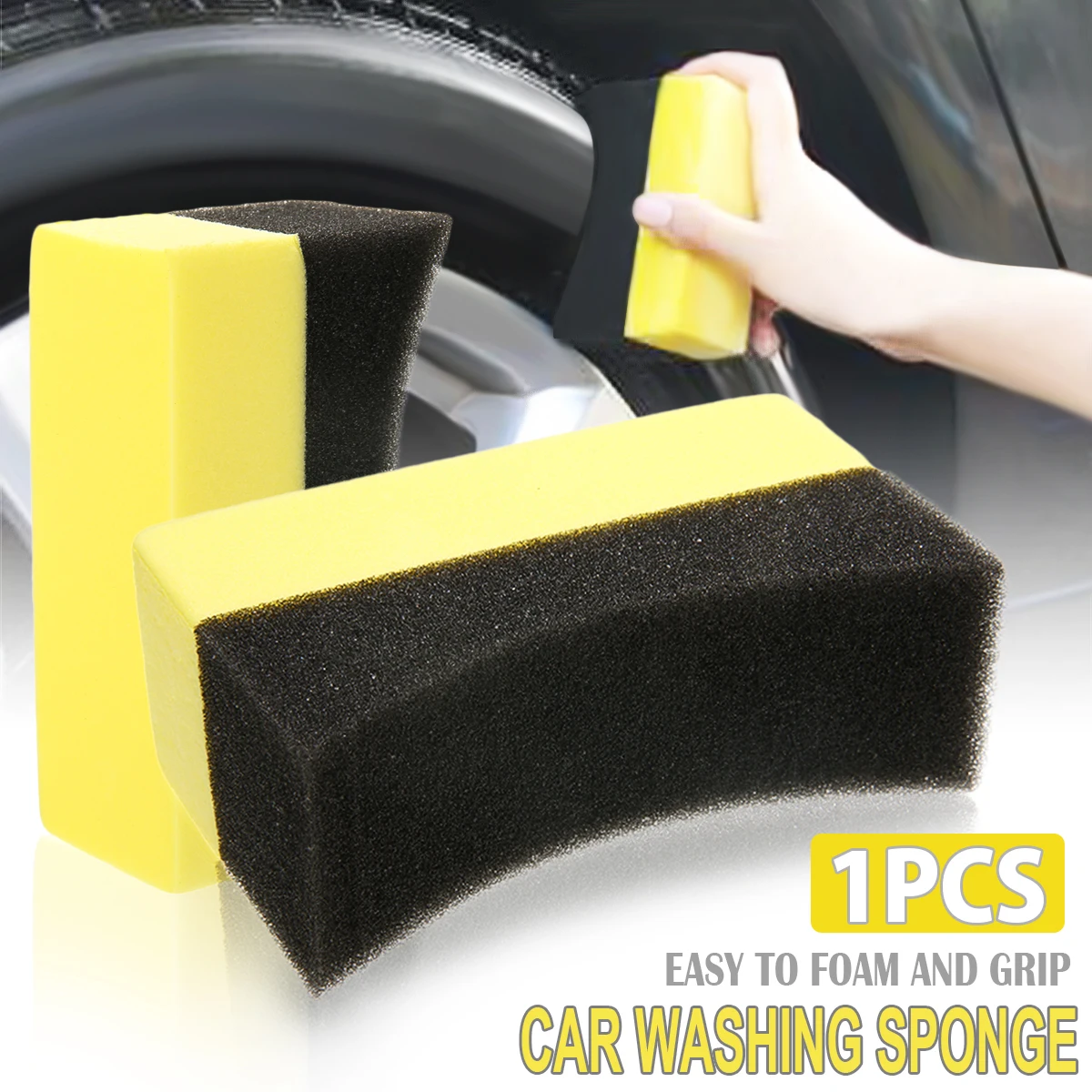 

1PC Useful Car Cleaning Sponge U Shaped Car Wheel Tire Washing Waxing Polishing Sponge Cleaning Pad Hot Sales