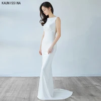 kaunissina wedding dress mermaid sweep train bridal gowns backless white vestidos de noiva custom size robe de mariage for women