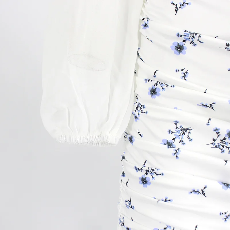 

Giyu 2020 Summer New Women's European And American Fashion Sexy Bag Hip Print Single-Sleeved Waist French Dress