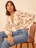 2021 autumn sexy blouses cute printing shirt tops t shirt with long sleeves new sexy short lace up blouses