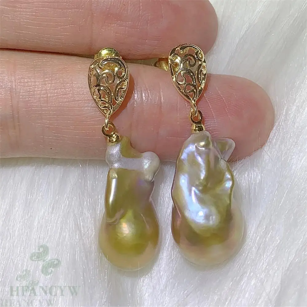 

Multi-color Baroque Pearl Earring Gold Ear Drop Dangle Fashion Classic Party