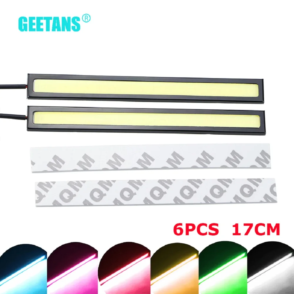 GEETANS 6 шт. 17 см COB светодиодный DC12V дневные ходовые огни водонепроницаемый Авто