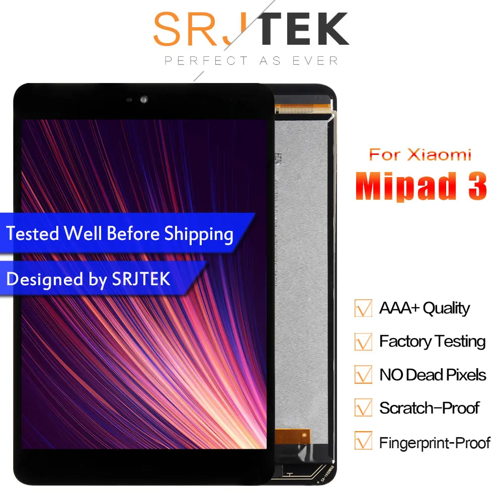 

Srjtek 7.85" For Xiaomi Mi Pad 3 Mipad 3 LCD Display Matrix Touch Screen Digitizer Assembly Tablet PC Replacement MIUI 2048*1536