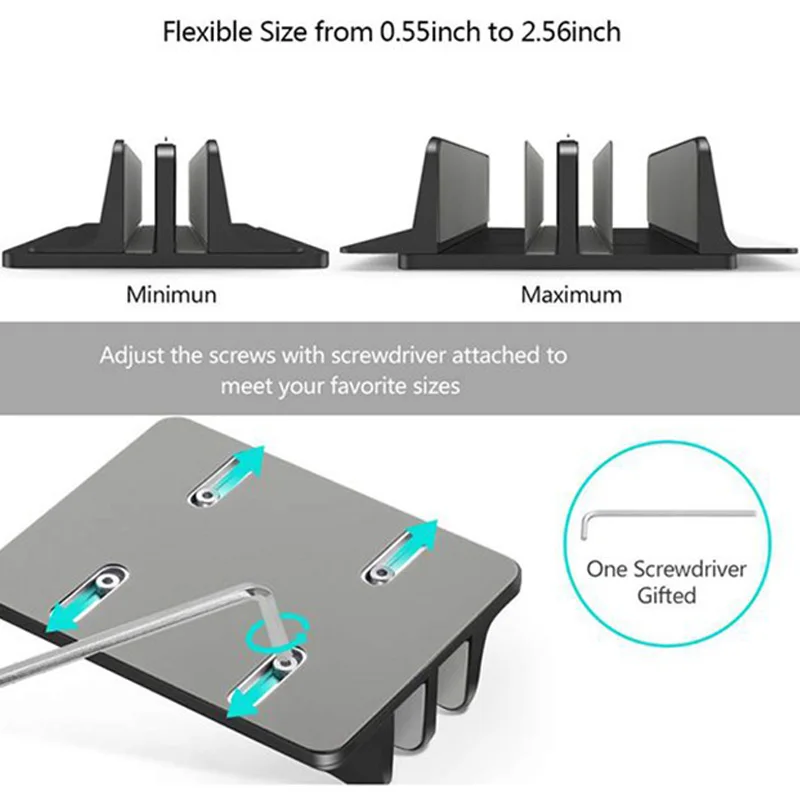 Aluminum Alloy Notebook Computer Vertical Bracket Base Dual Card Position Desktop Cooling | Автомобили и мотоциклы