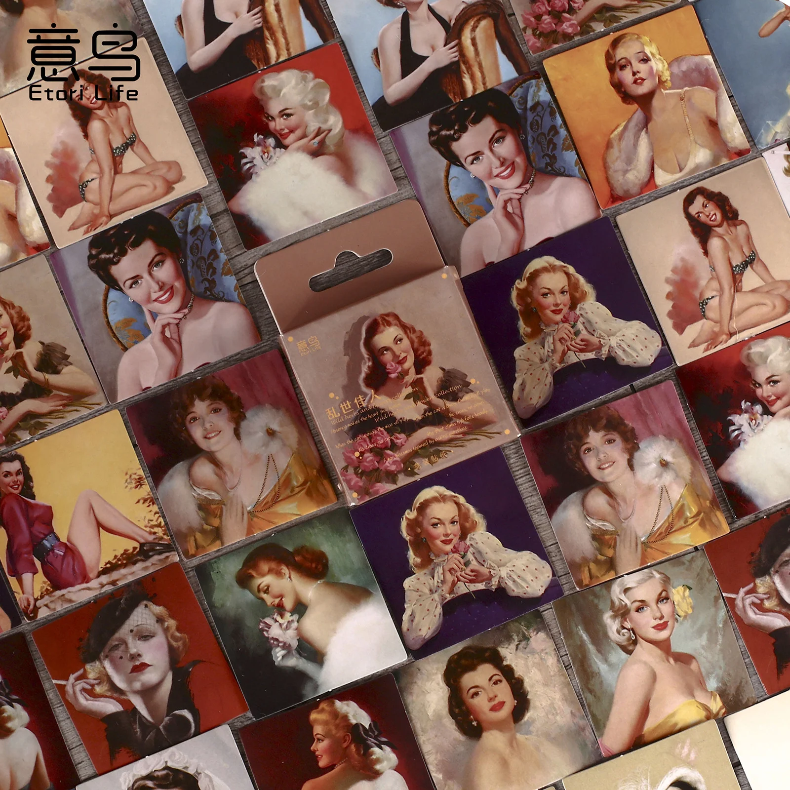 

Aesthetic Journal Stickers Boxed Sticker Retro Stationery Scrapbooking Kawaii Diary Phone Decorative Christmas Gift