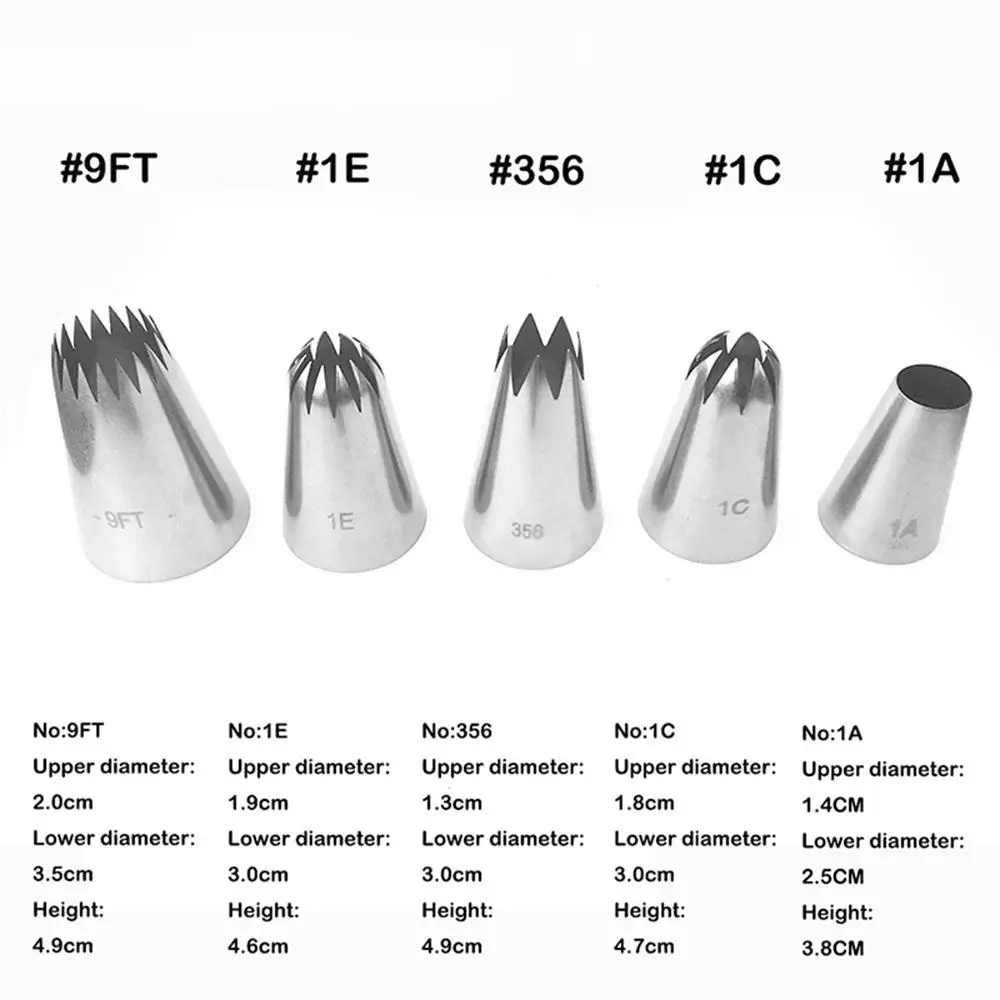 Большой металлический набор наконечников для украшения торта и крема