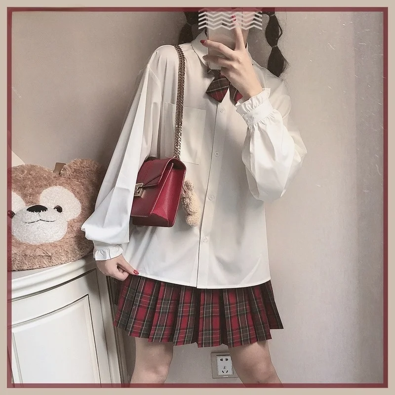 

Shirts Women Lantern Long Sleeve Sweet Female Lovely Trendy Students All-match Kawaii Shirt Leisure Japanese Style Blouses Tops